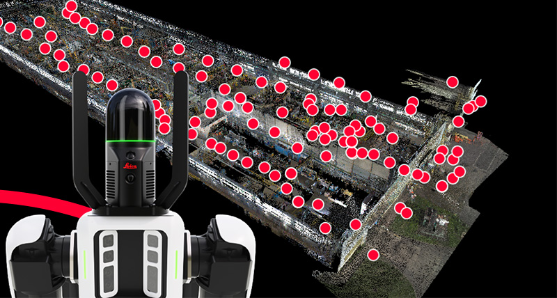 Leica Geosystems | Leica BLK ARC mounted on Boston Dynamics dog and a point cloud.
